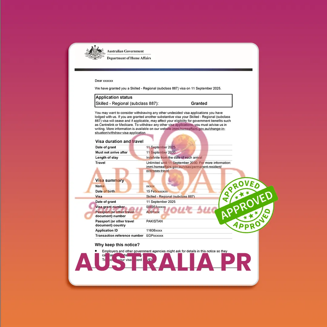 Client celebrating Australia visa approval at airport terminal